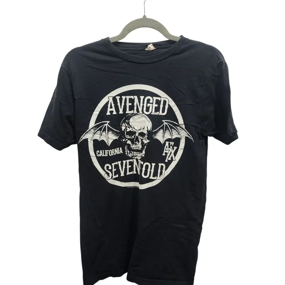 Avenged Sevenfold‎ A7X Skull Wings Band T Shirt Black Medium Rock Tee
